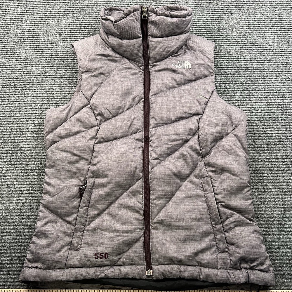 North Face 550 Puffer Vest Sleeveless Down Lavender Full Zip Womens Small